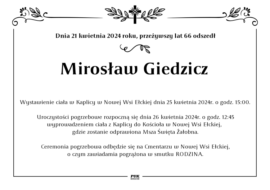 Mirosław Giedzicz  - nekrolog